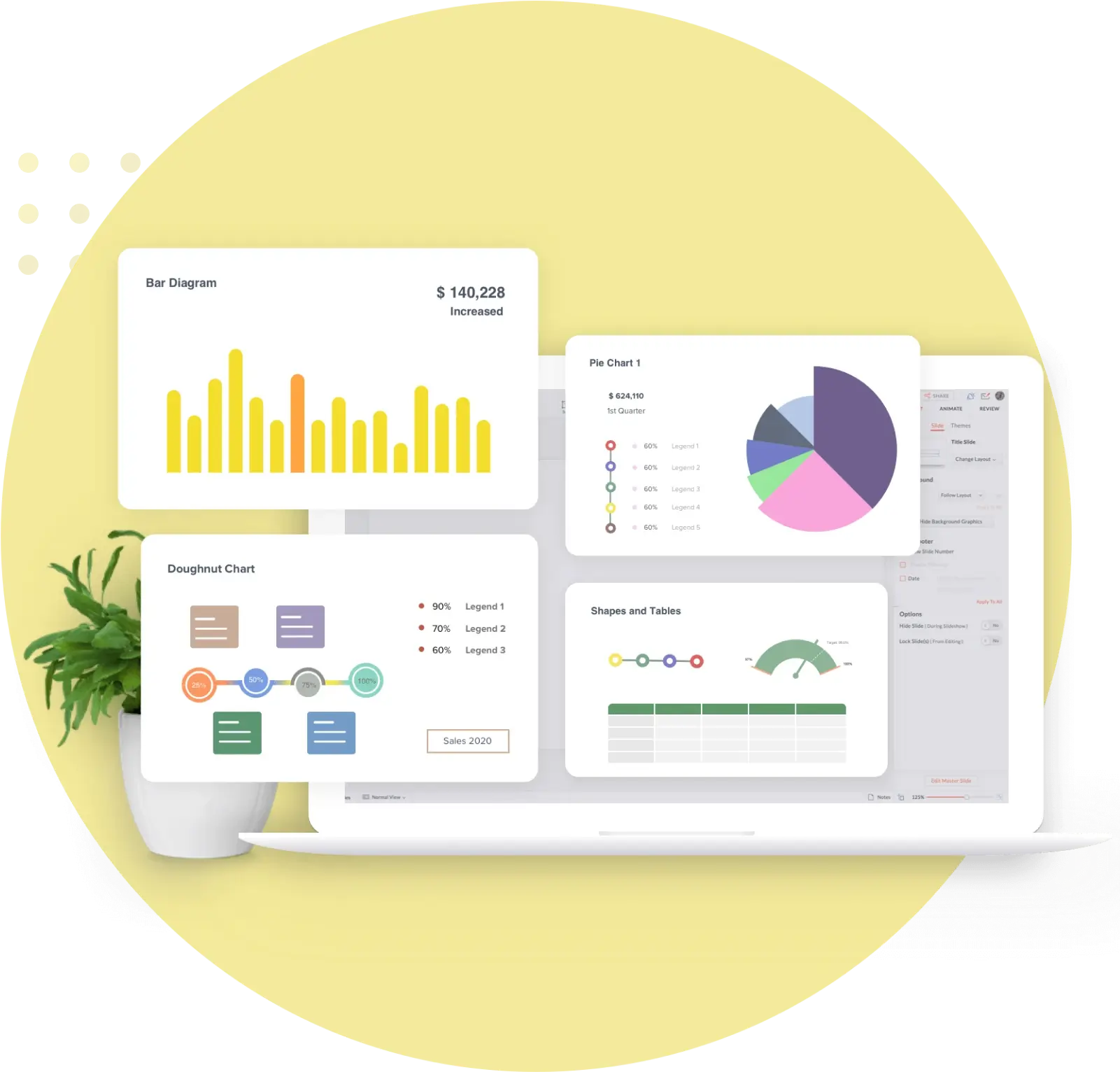 Zoho Show's financial presentation templates