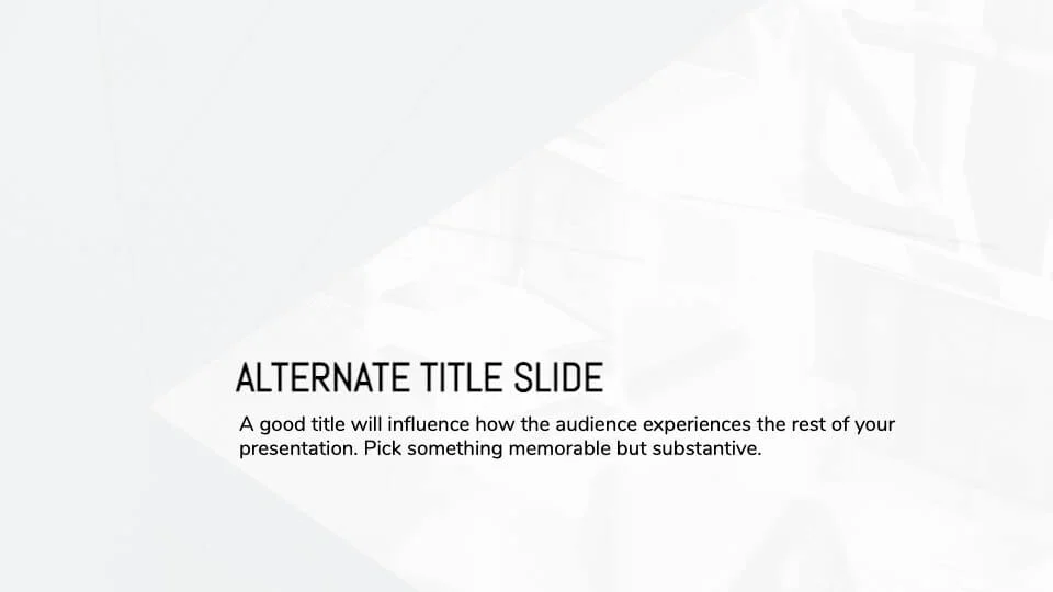 Alternate title slide