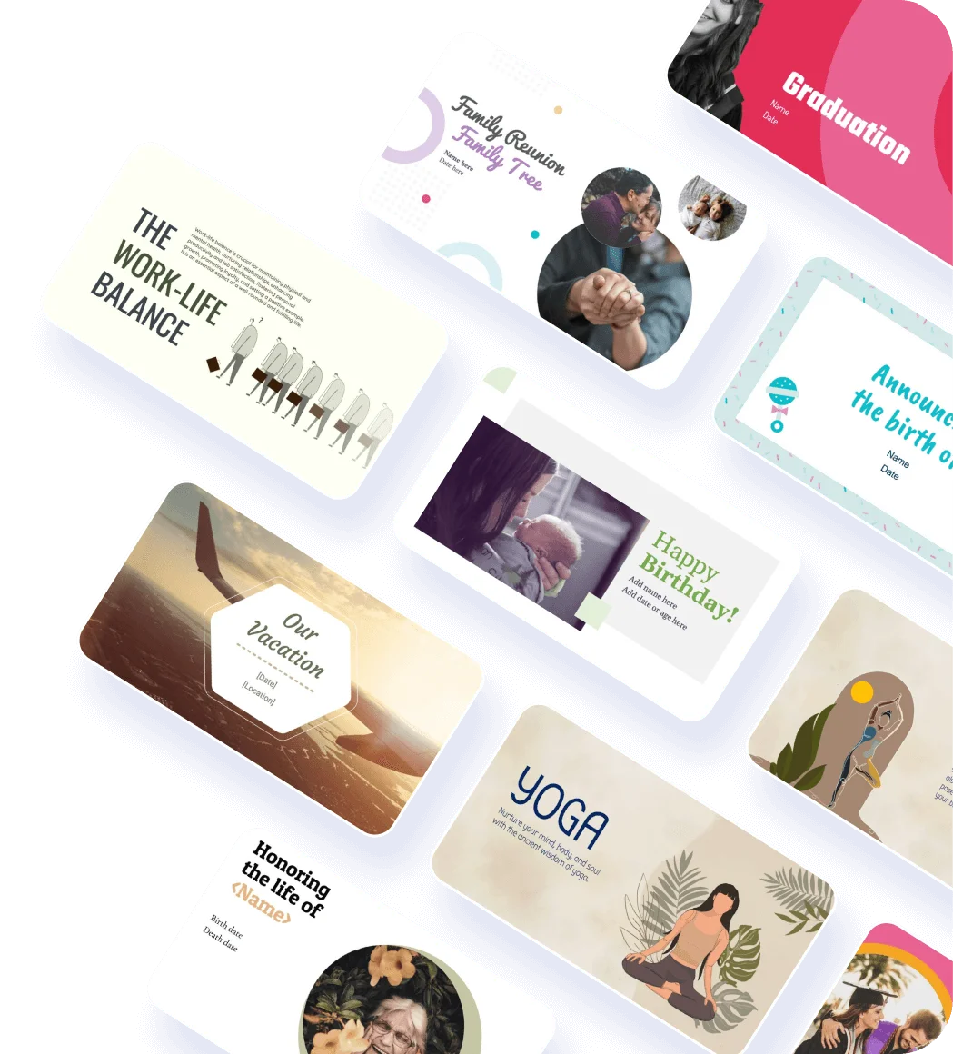 Overview of Personal presentation templates available in Zoho Show