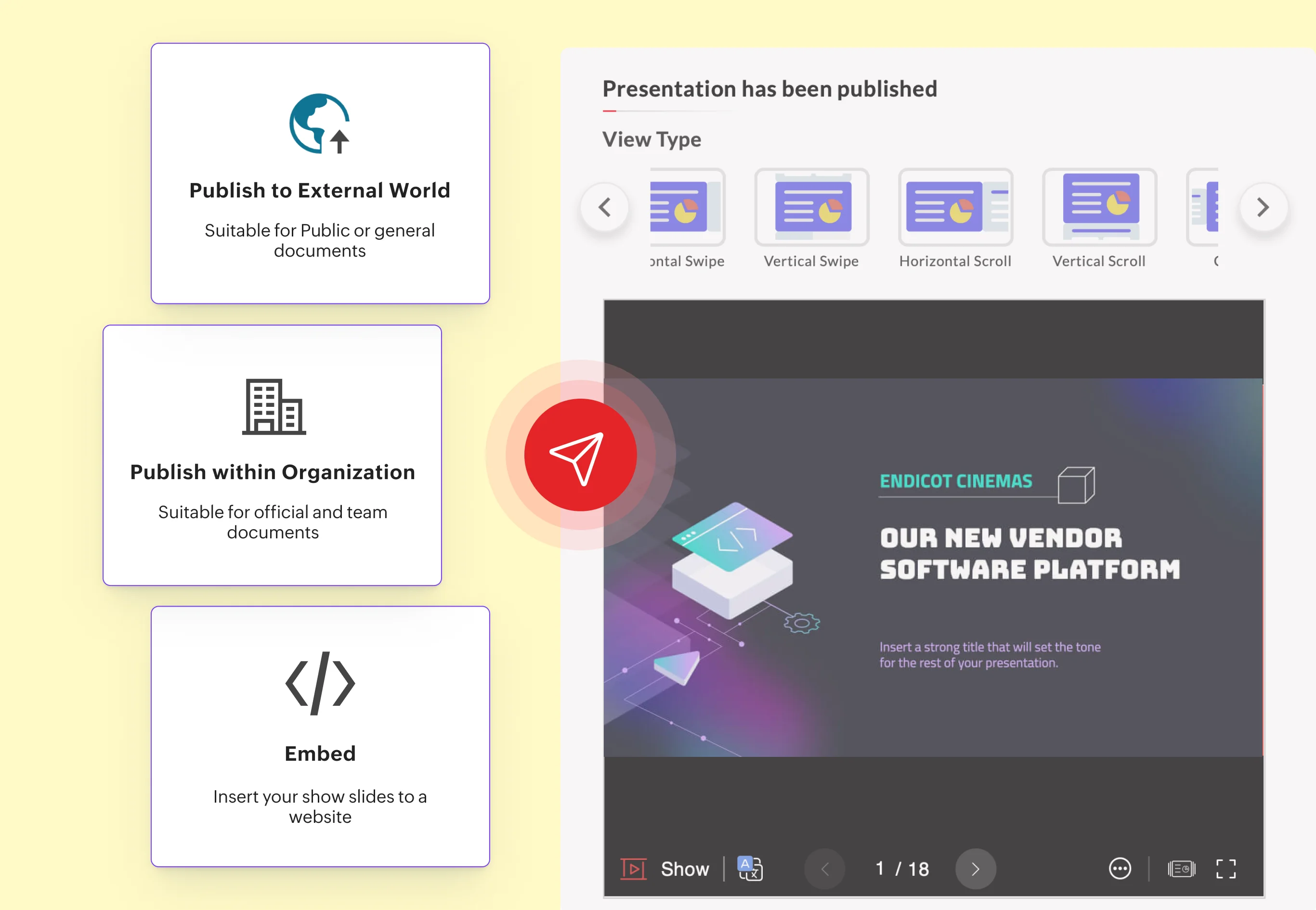 zoho show publish slides