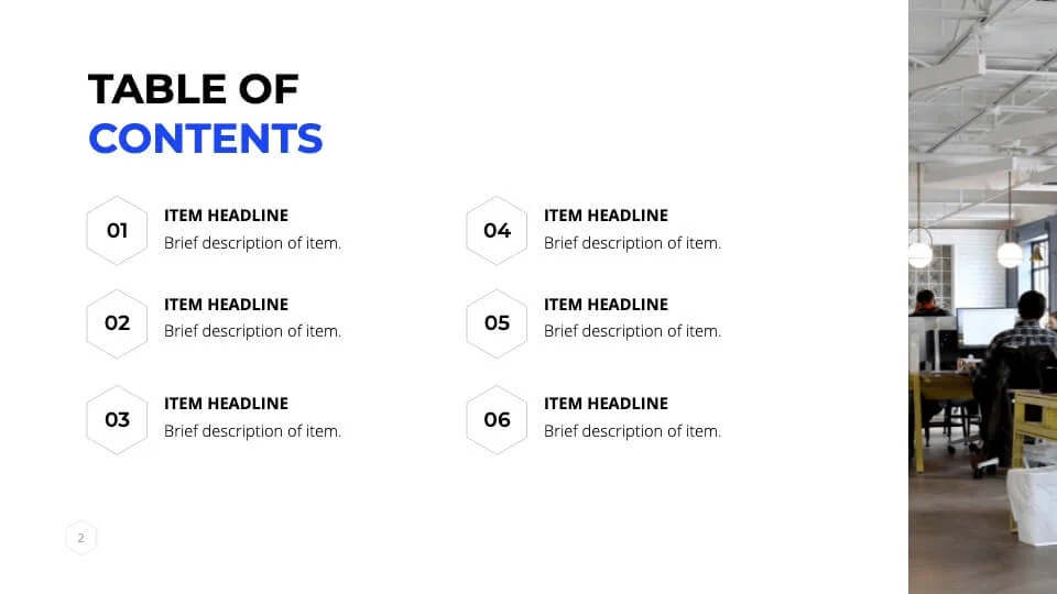 Table of content