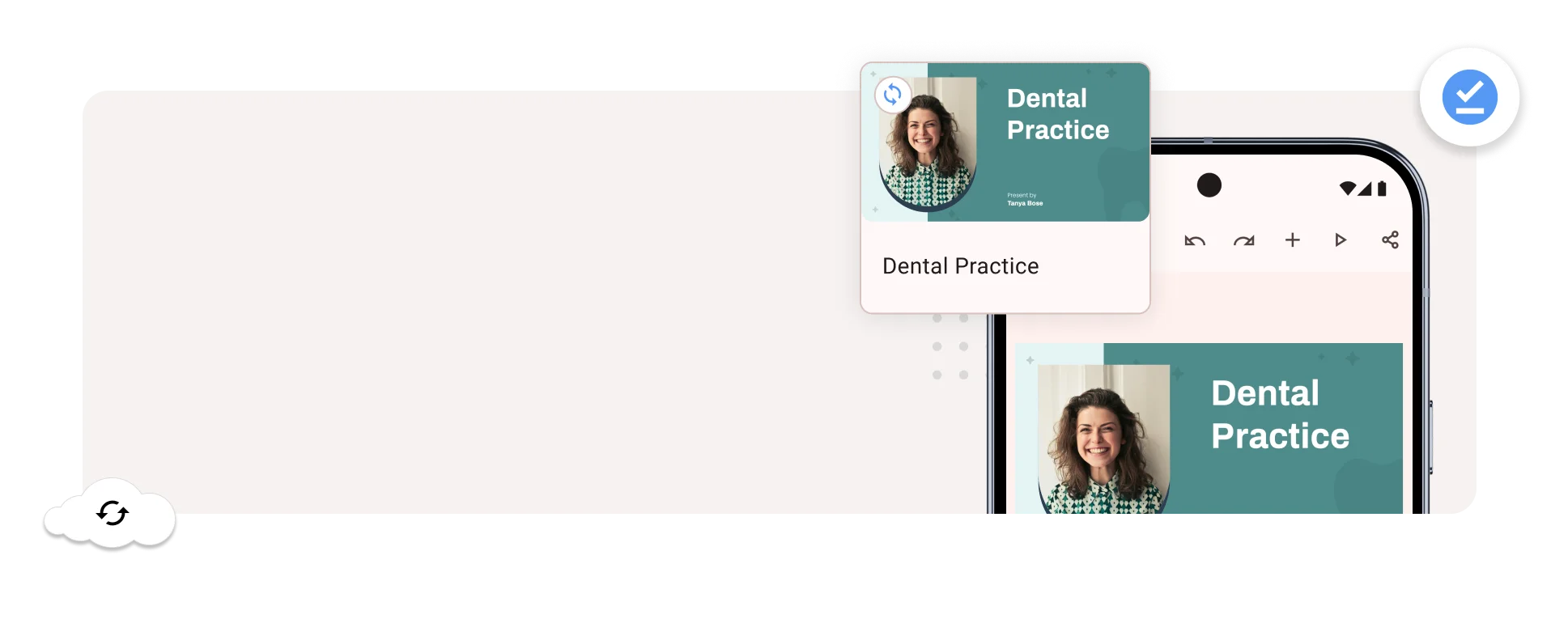 offline presentation and sync icon in cloud displayed