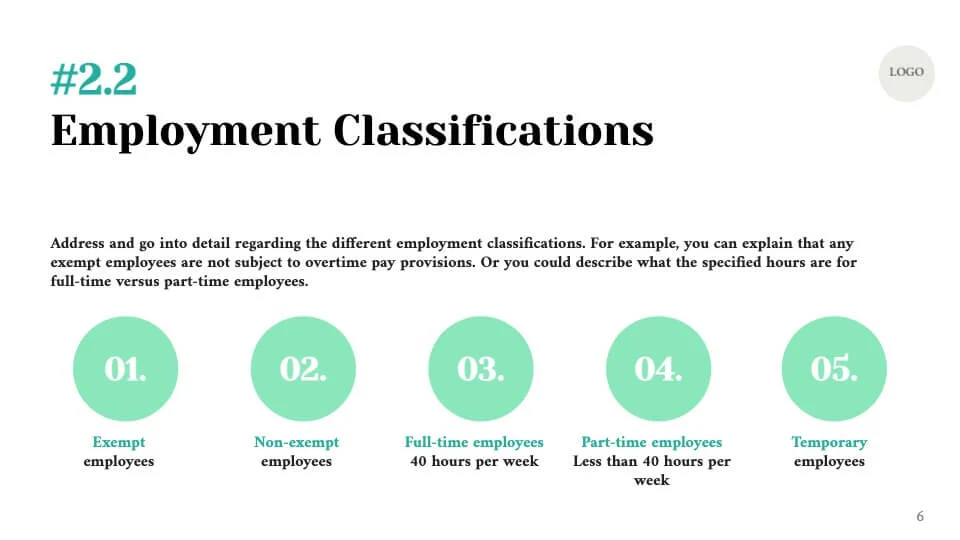 Employment classifications