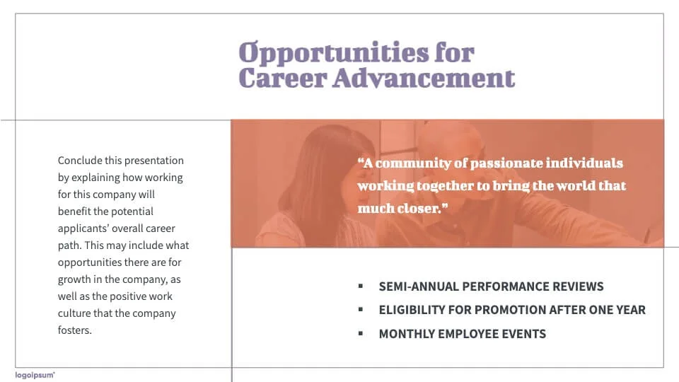 Opportunities for career advancement