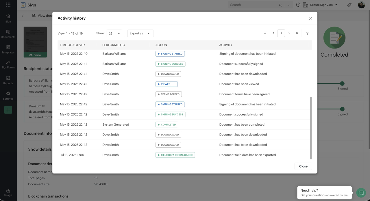 Audit trail