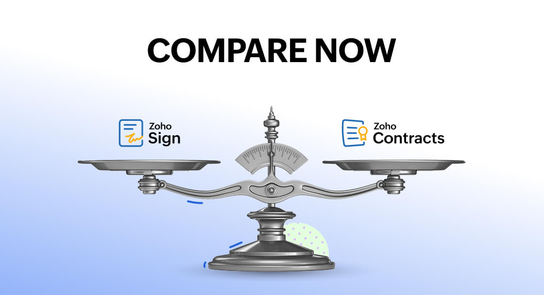 Zoho Sign vs. Zoho Contracts. Compare now.