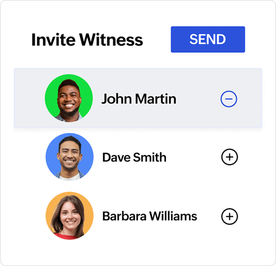 Zoho Sign eWitness send