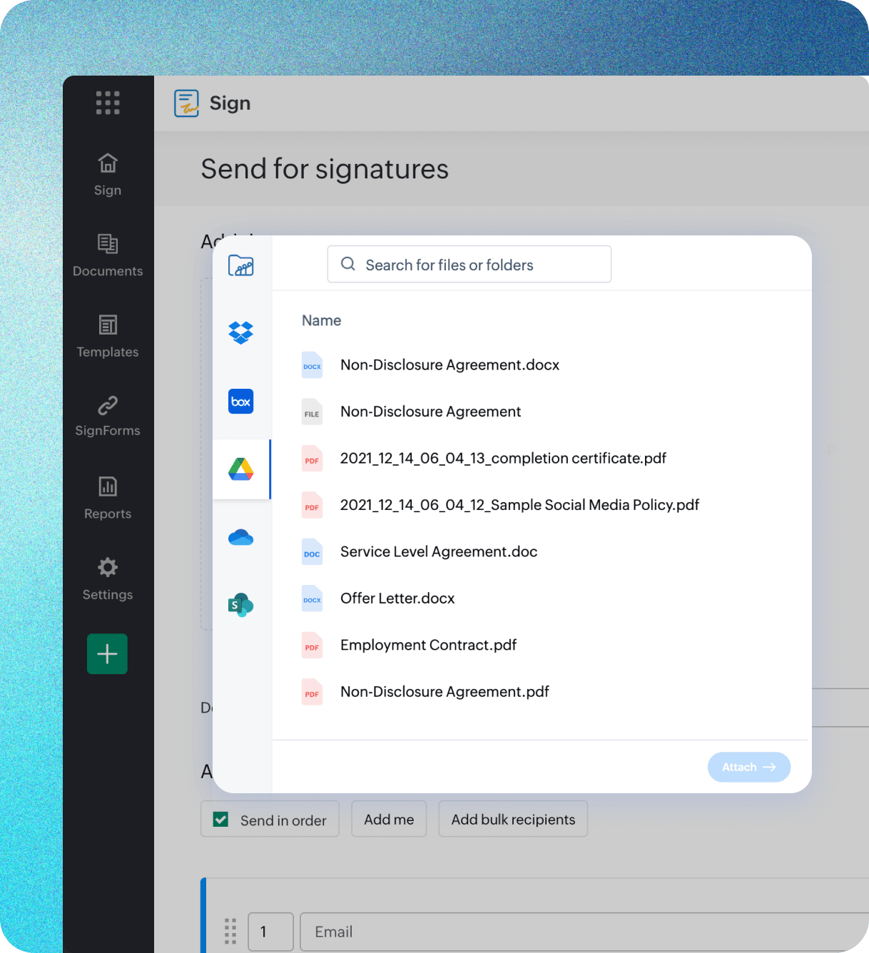 Import contracts for signatures