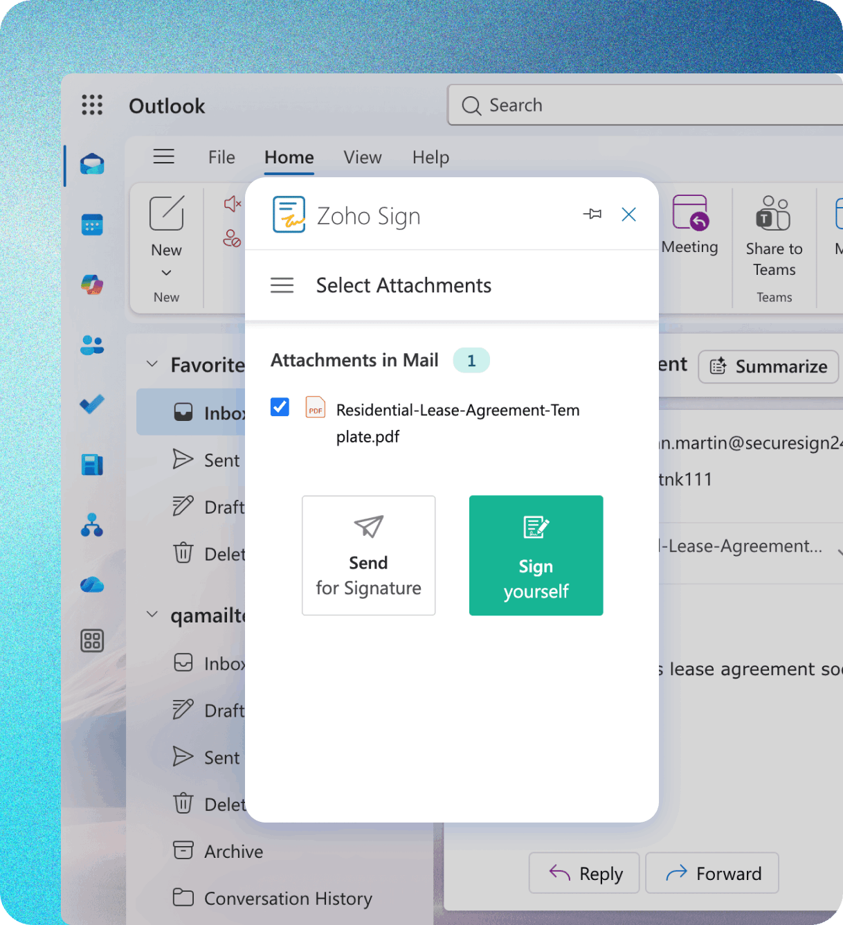 Sig Outlook Sign In Zoho Sign for Outlook | E-sign for Microsoft emails