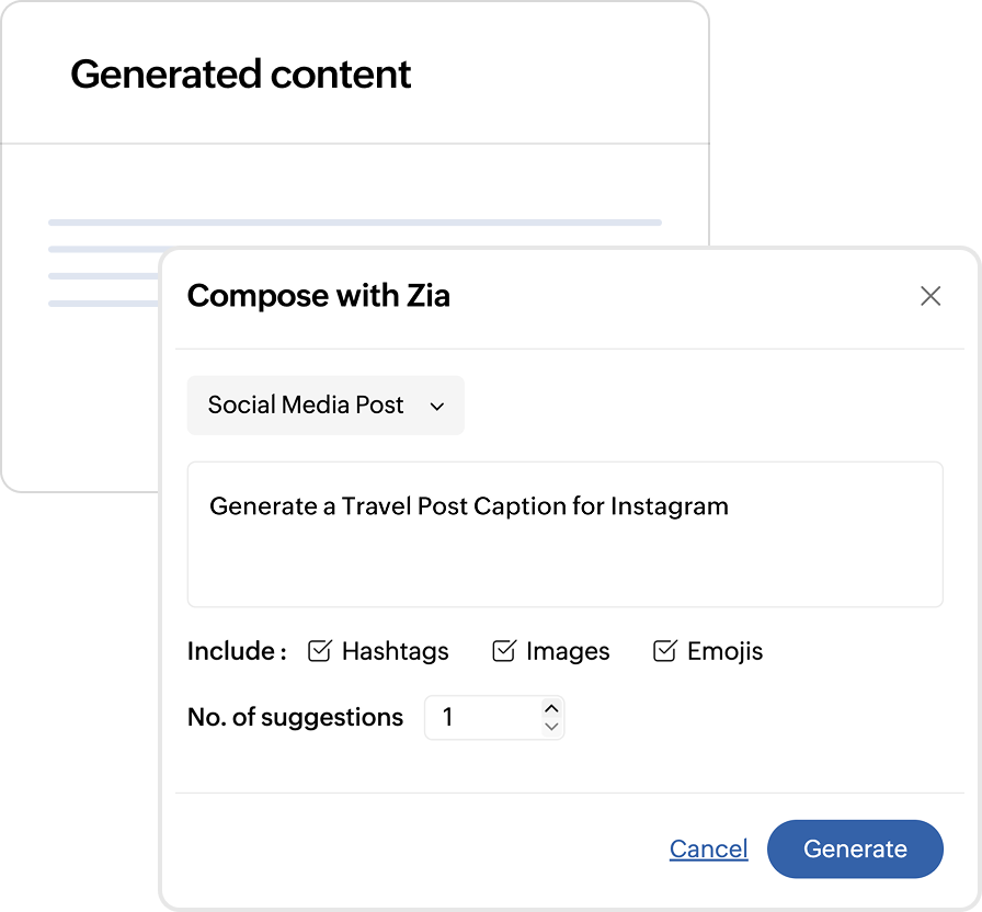 Zia AI assistant feature description