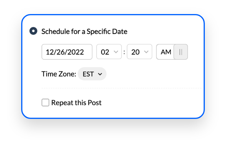 Schedule specific date