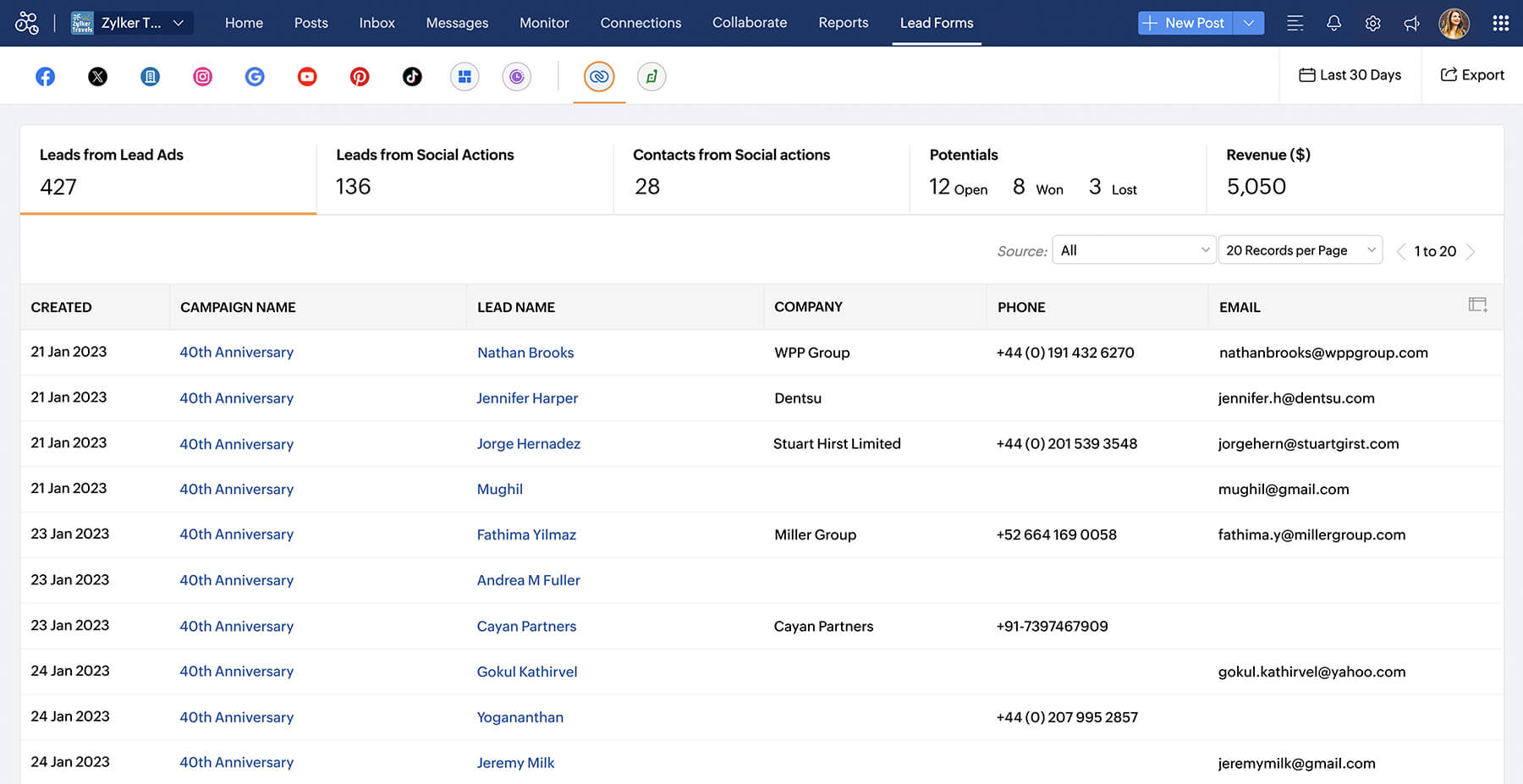 Fonctionnalité d'intégration CRM