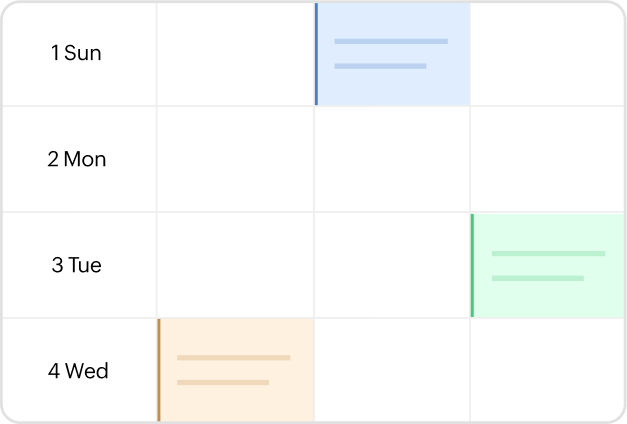 easy, organized, and on-time social