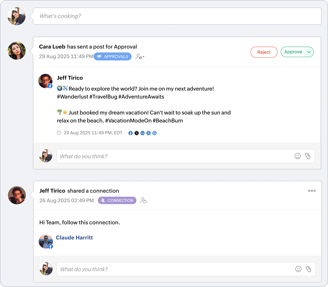 Team collaboration and approval workflow
