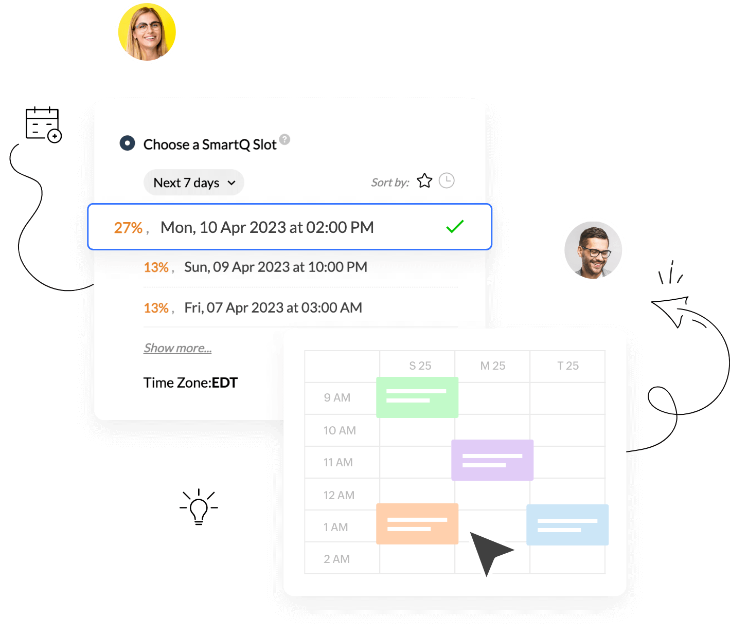 scheduling header mobile screens