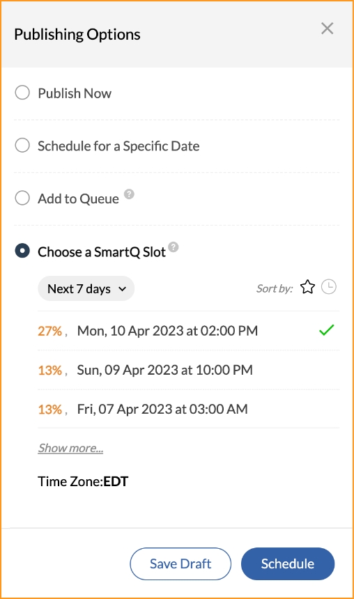 scheduling smartq publish