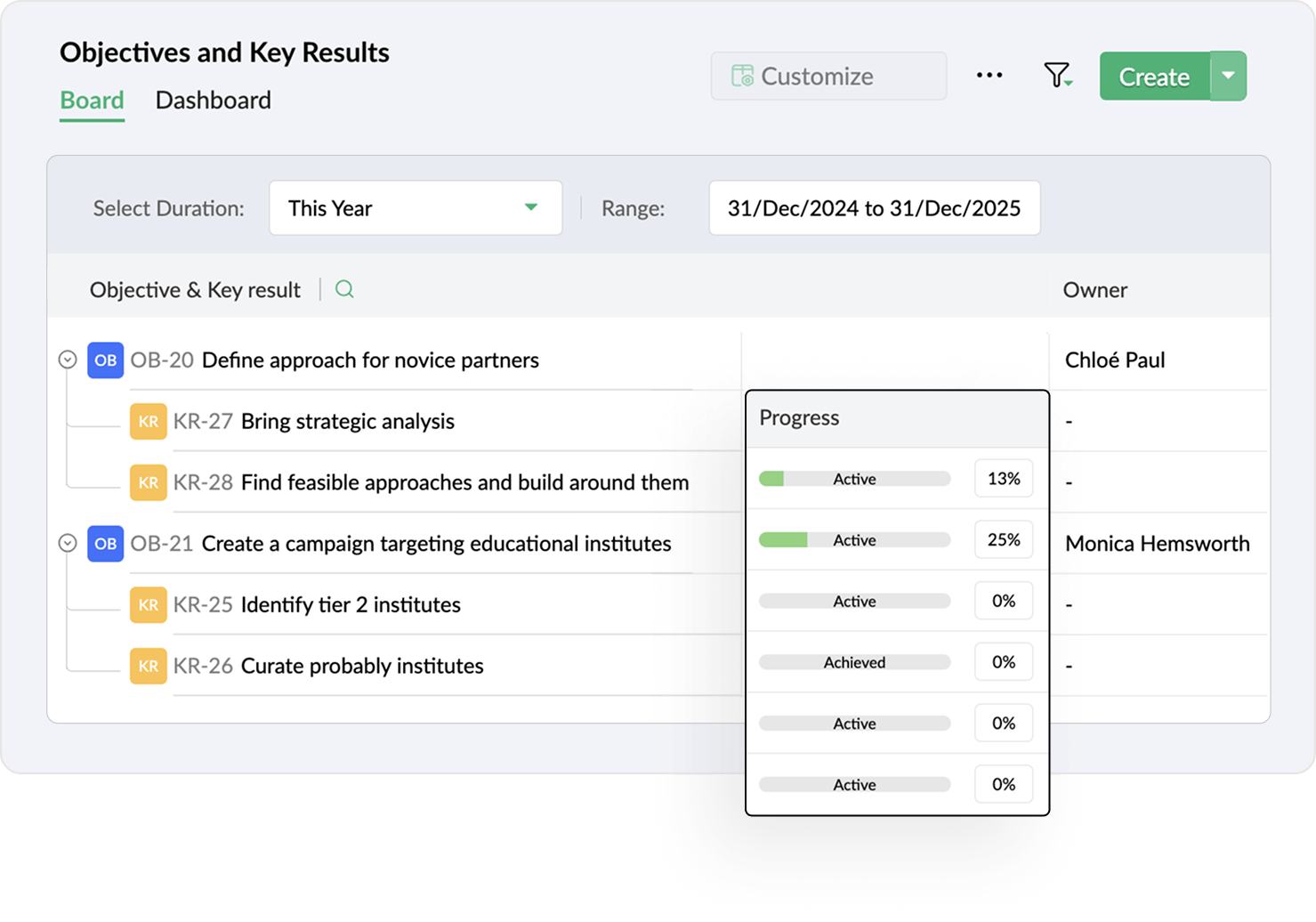 Define long-term business goals with OKRs