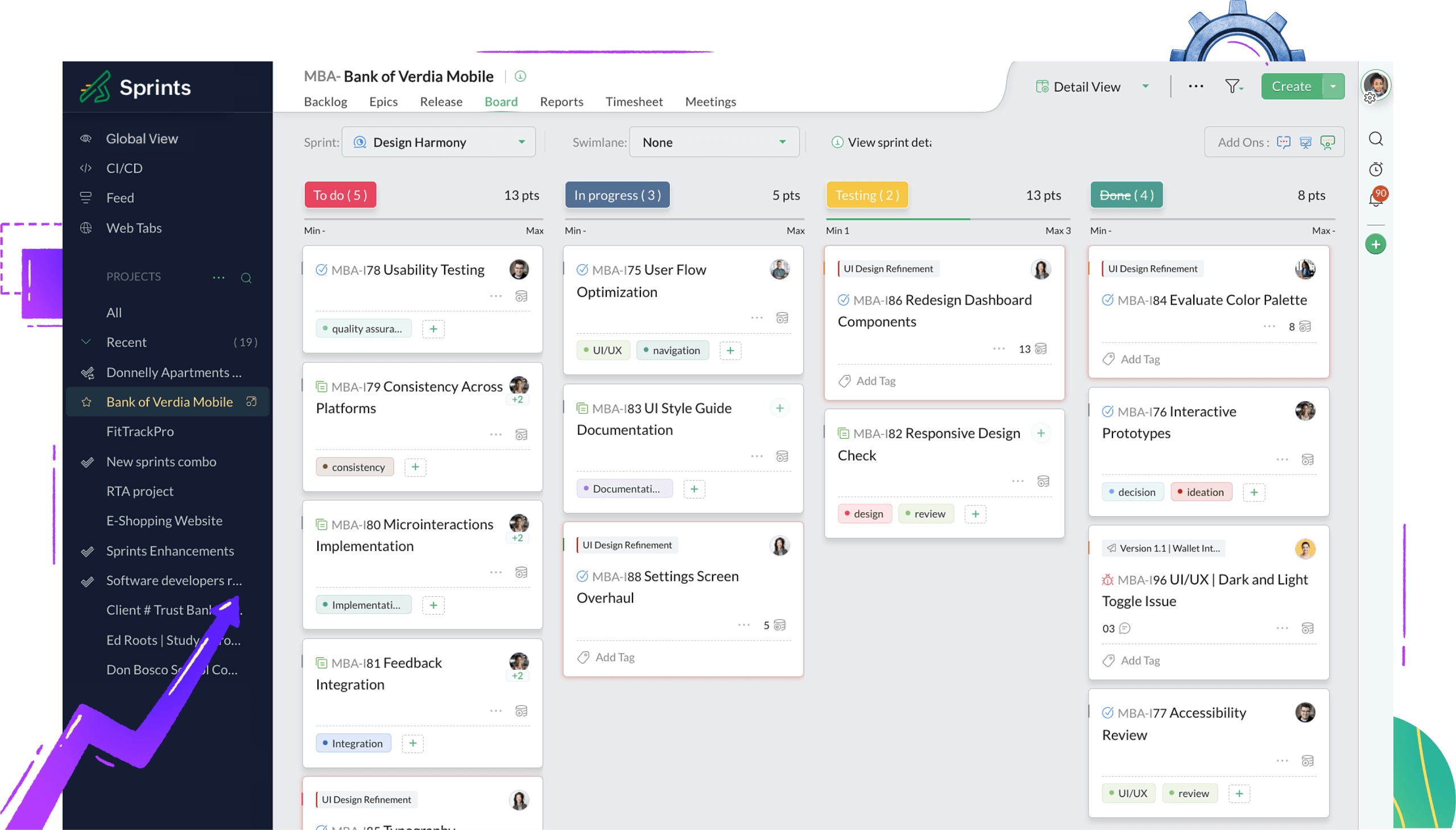 Agiles Scrum-Board