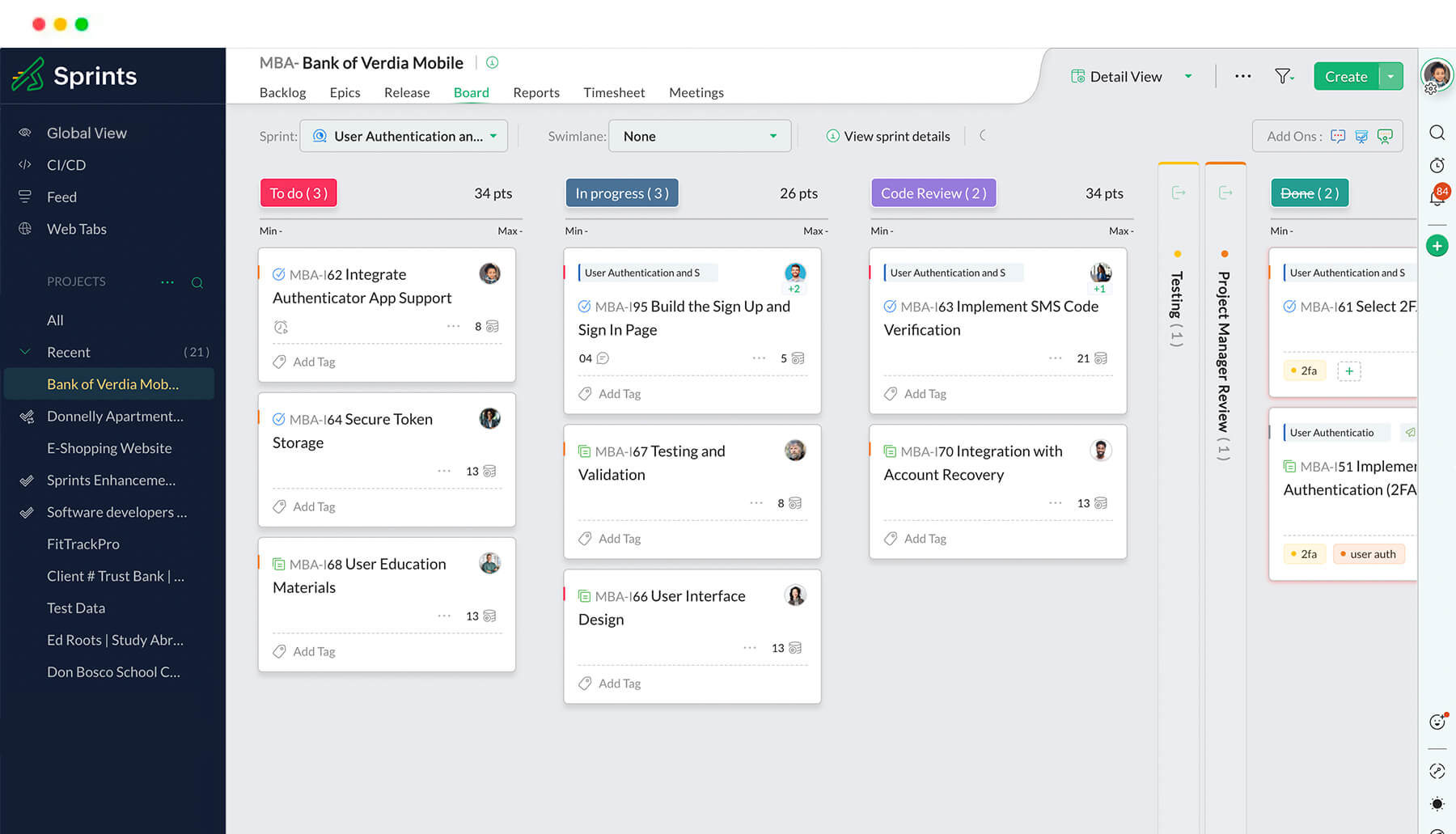 Tableaux scrum avec Kanban