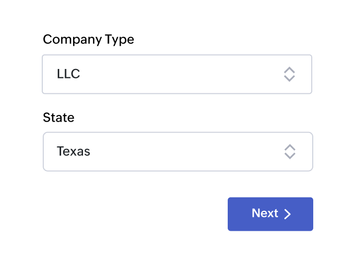 file your business's formation documents with the state based on your responses