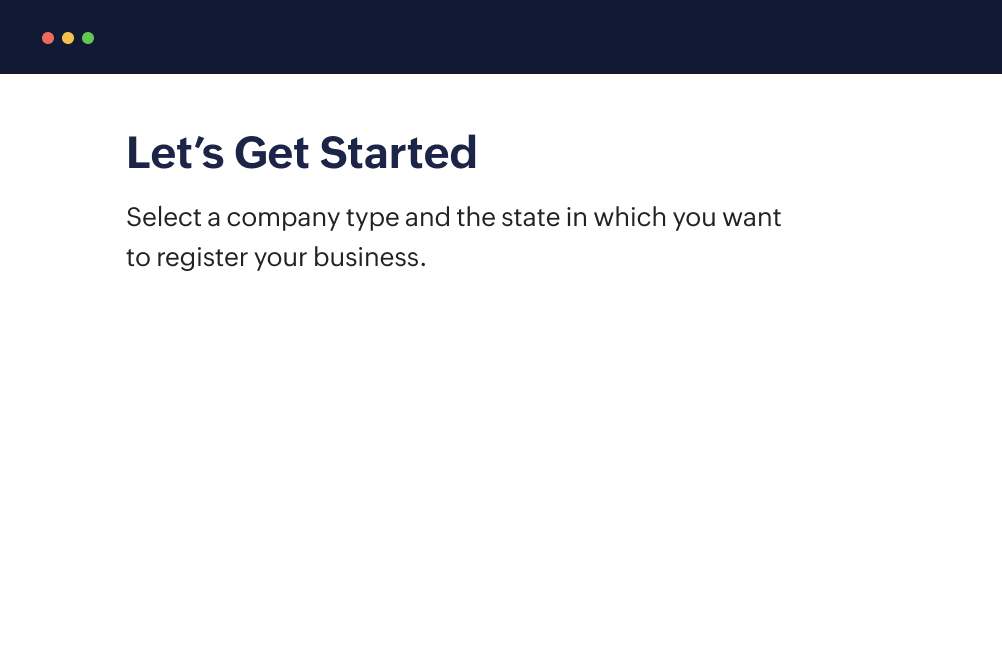 file your business's formation documents with the state based on your responses