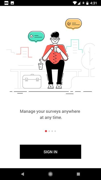 Zoho Survey android app sign in