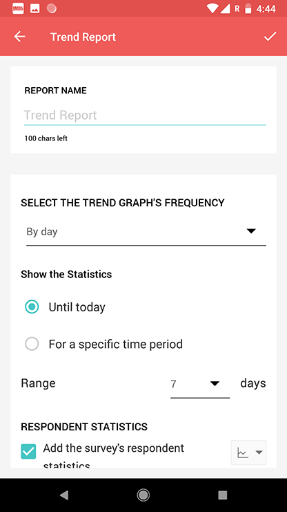 Zoho Survey android app create trend report