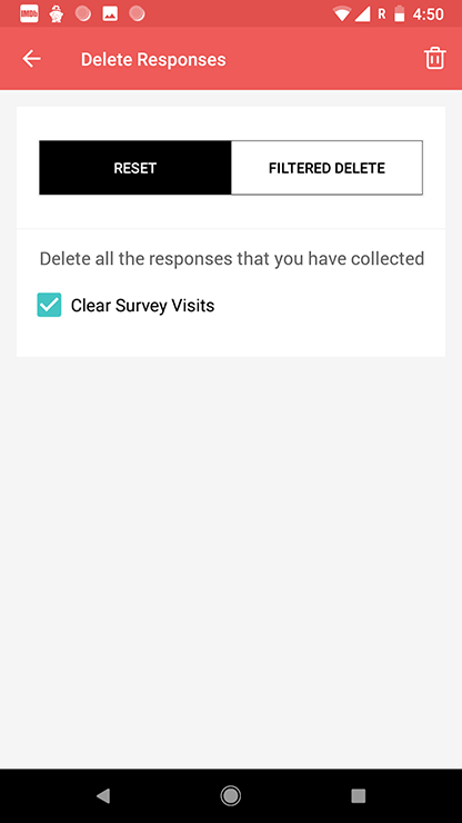 Survey android app delete responses