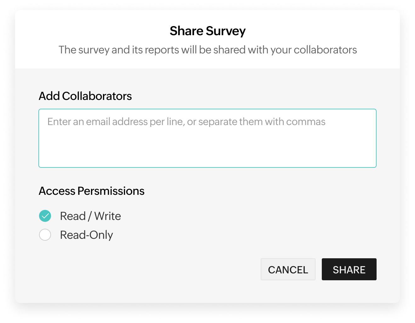 Share surveys without losing control