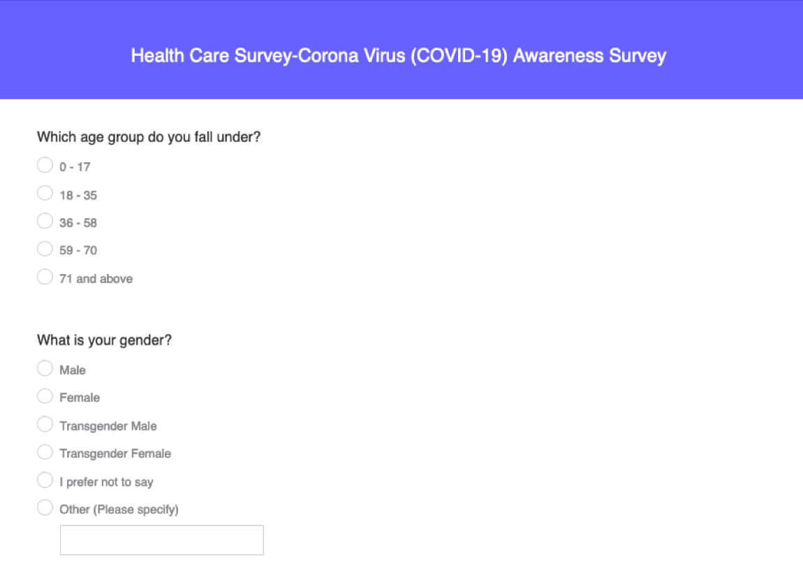 Health care Survey covid19