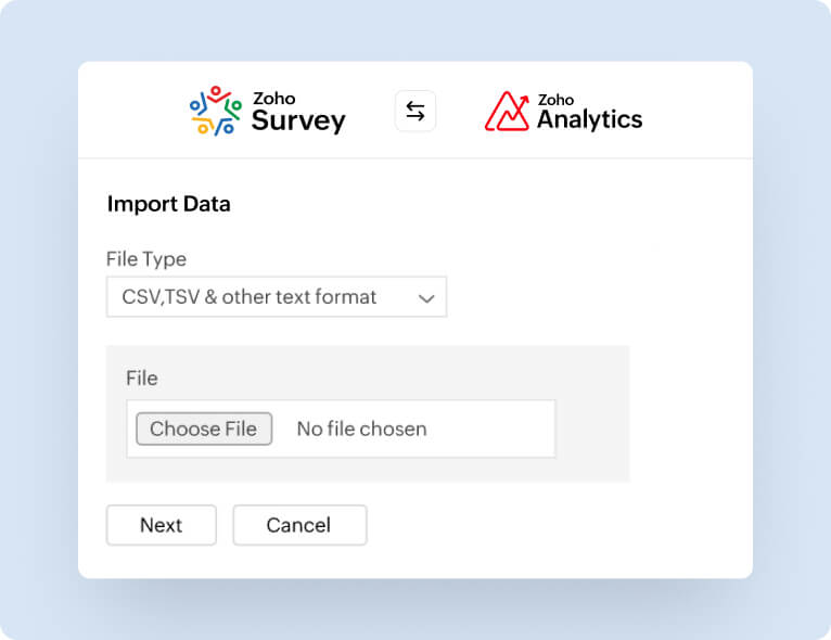 Seamless integration with Zoho Analytics
