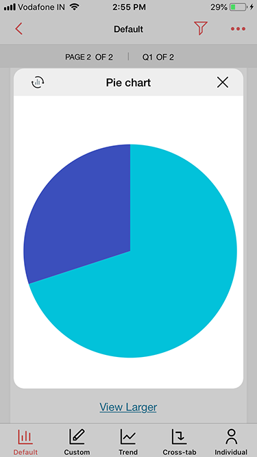 Survey iOS app larger view