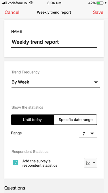 Zoho Survey iOS app trend reports until today