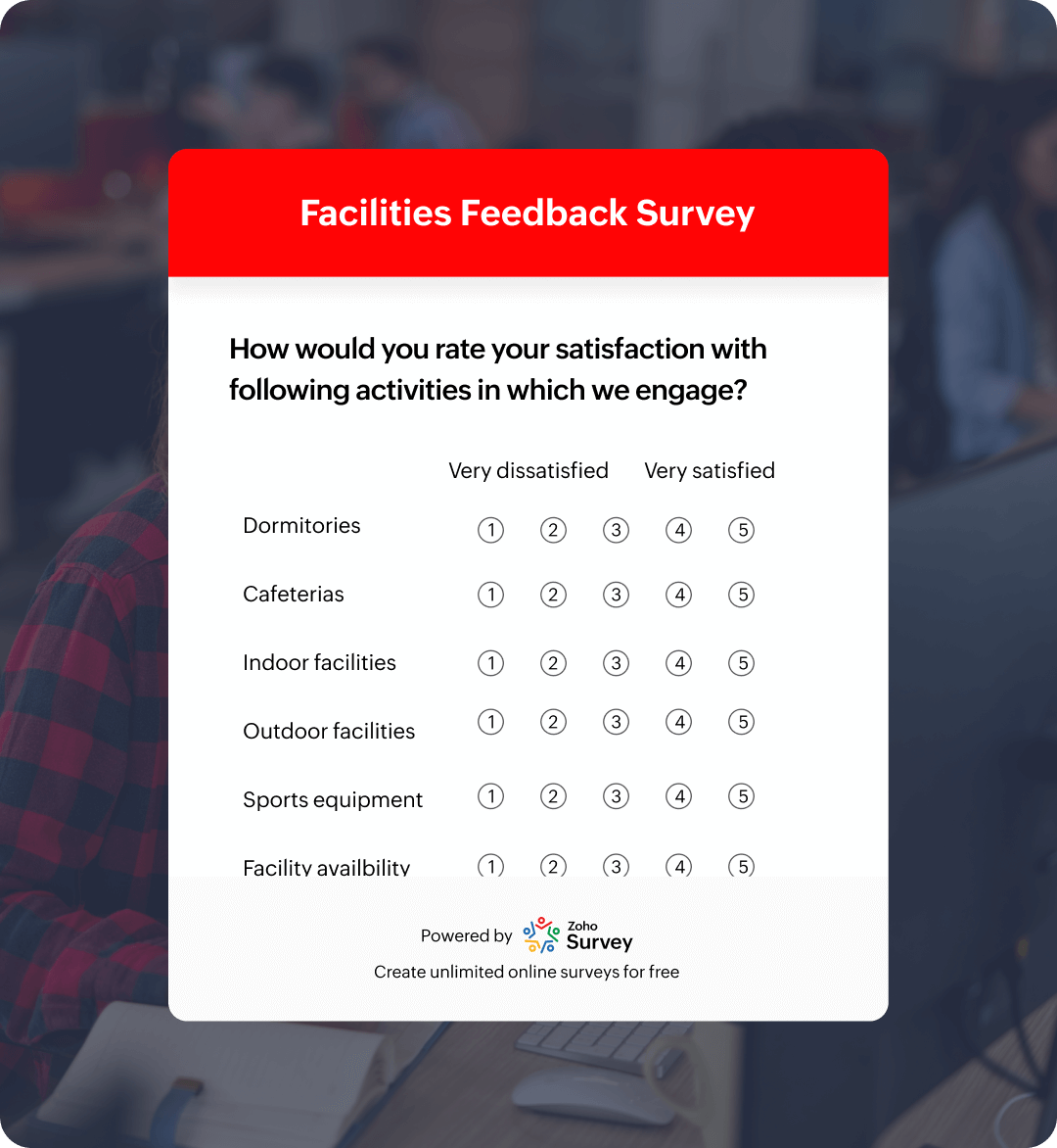 Office Facilities Feedback Survey Questionnarie Template