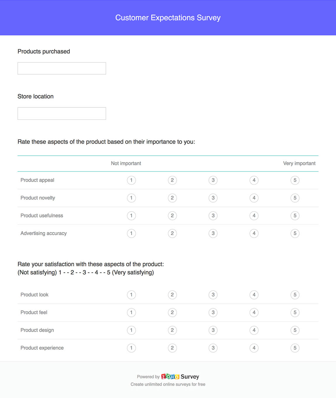 Customer Expectations Survey Template