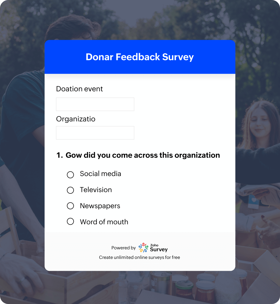 Donor feedback survey