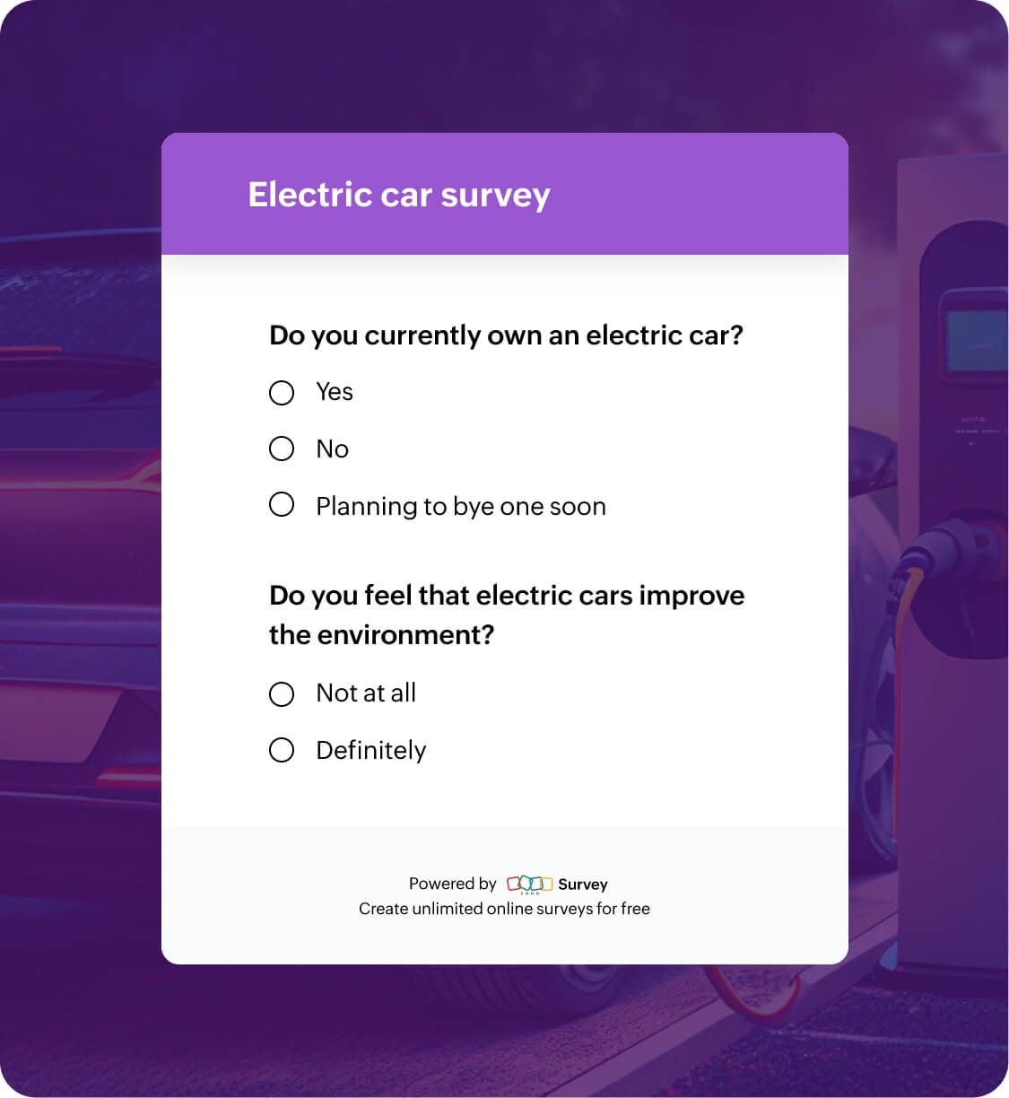 Electric car survey questionnaire template