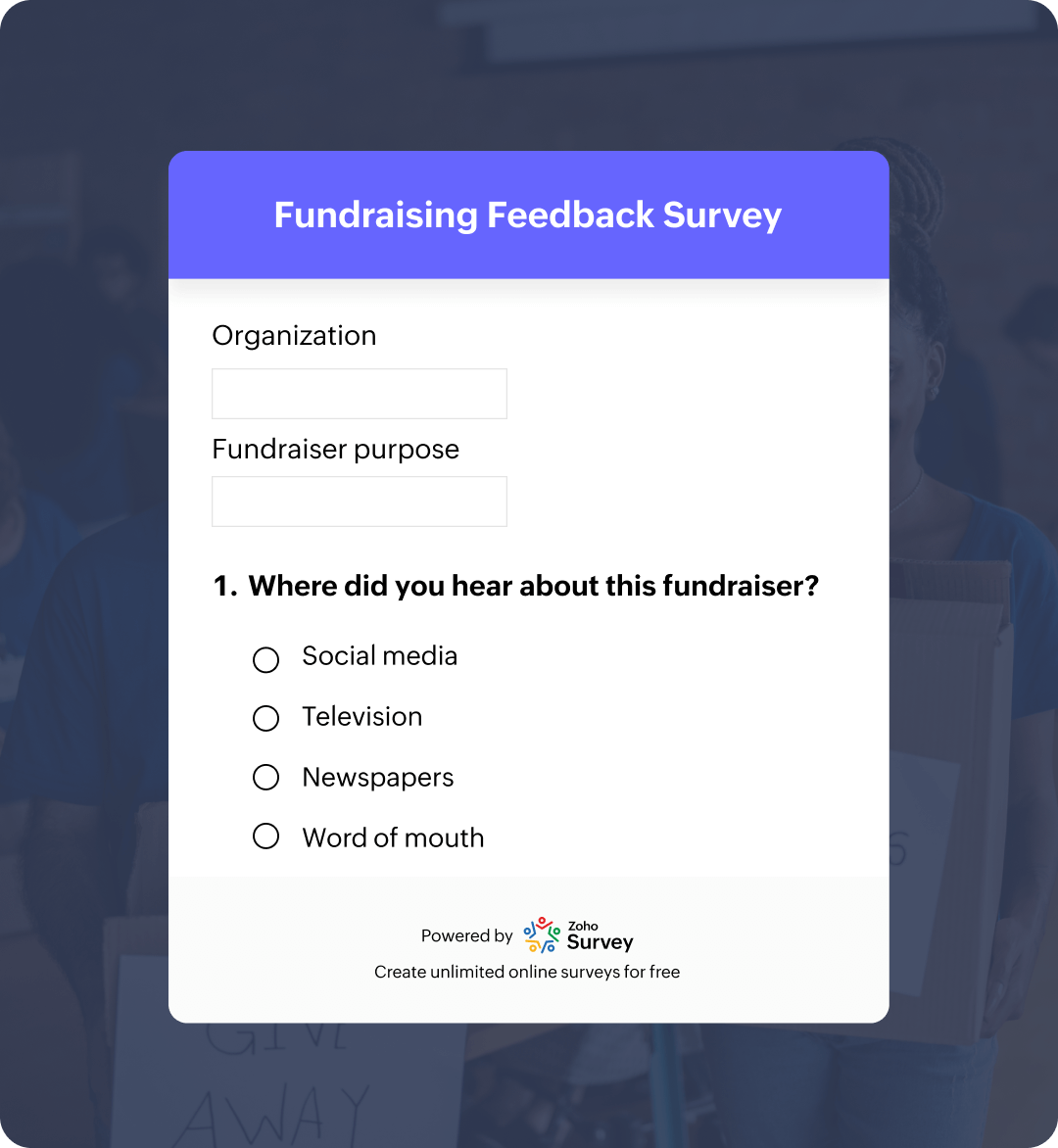 Fundraising feedback survey