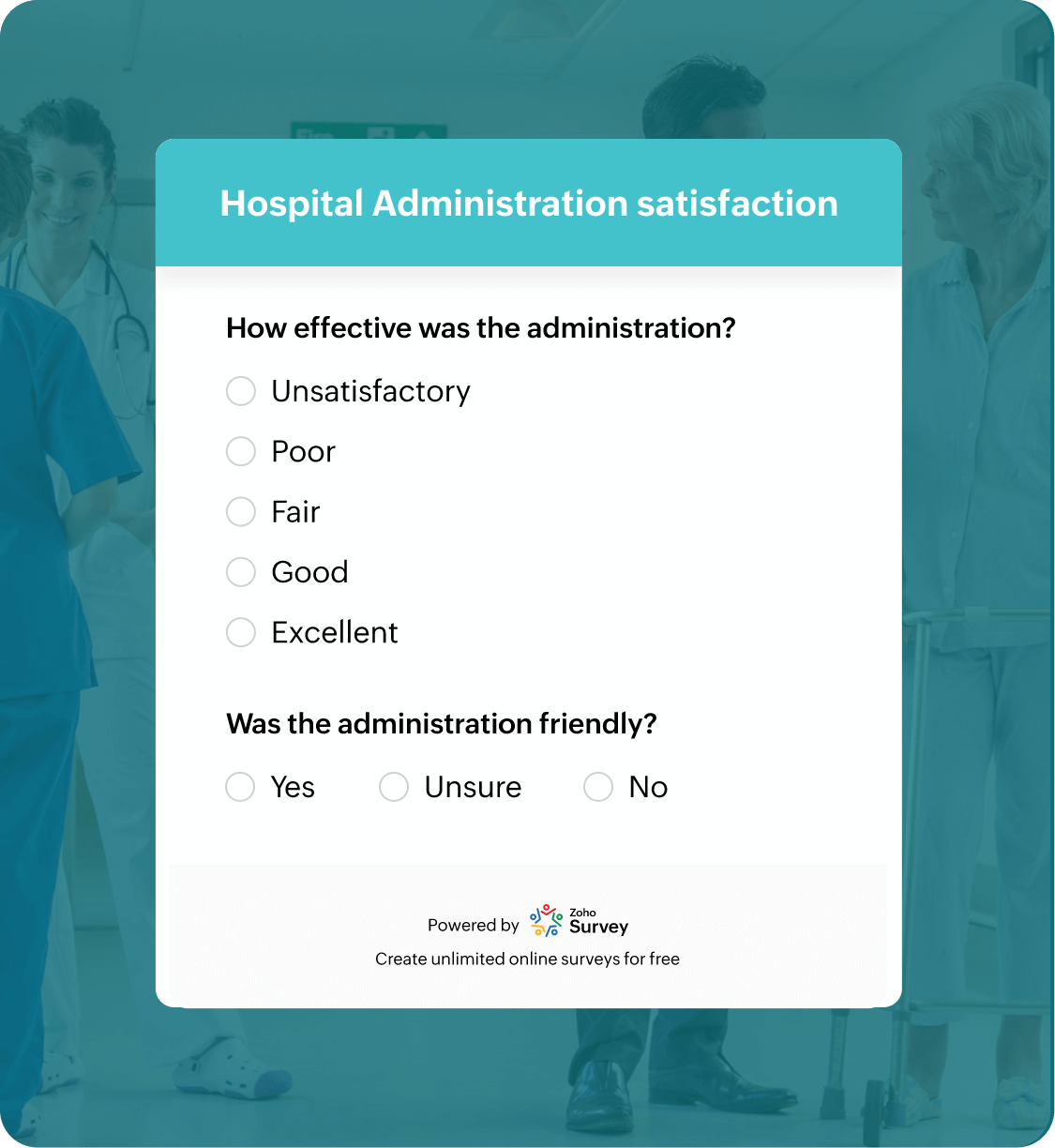 Hospital administration satisfaction survey questionnaire template