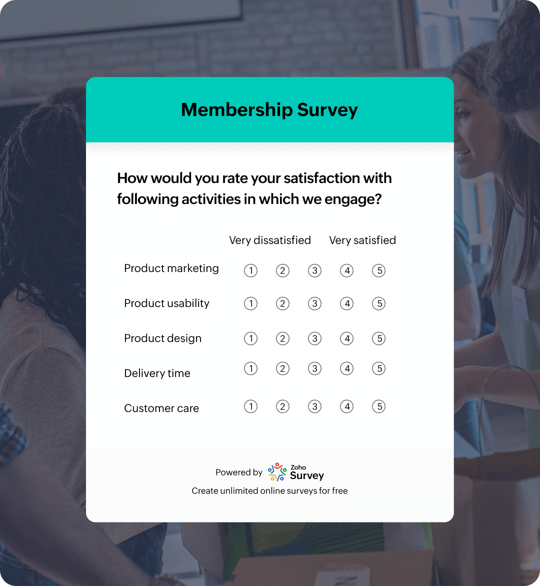 Membership survey form template