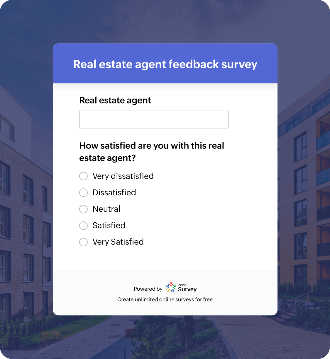 Real estate agent feedback survey questionnaire template
