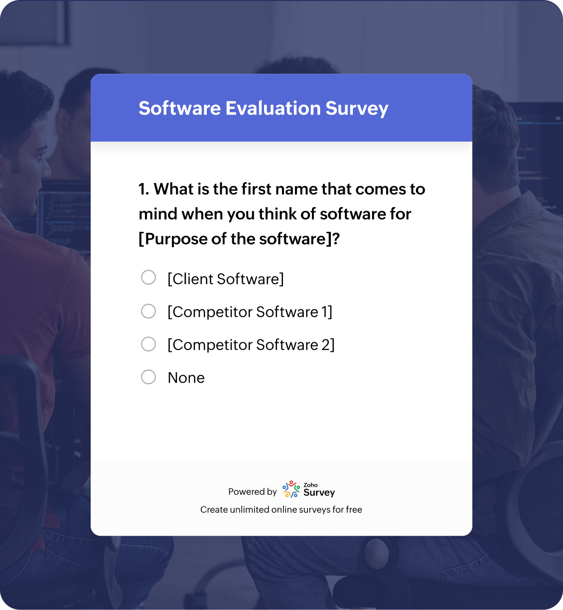 Software evaluation survey questionnaire template