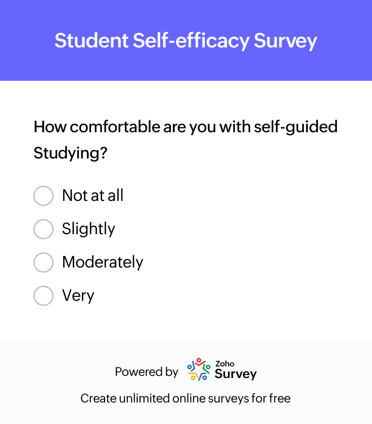 Student self-efficacy survey template