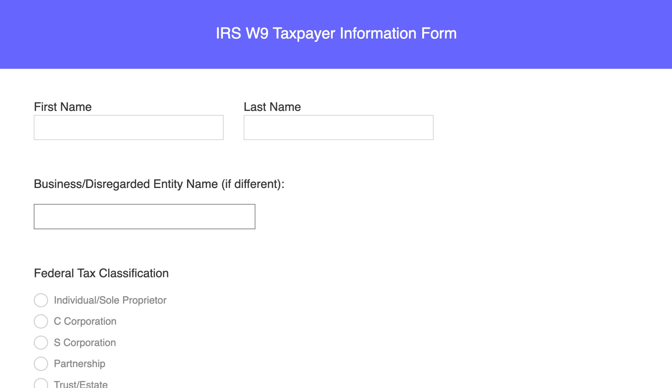 W-9 form