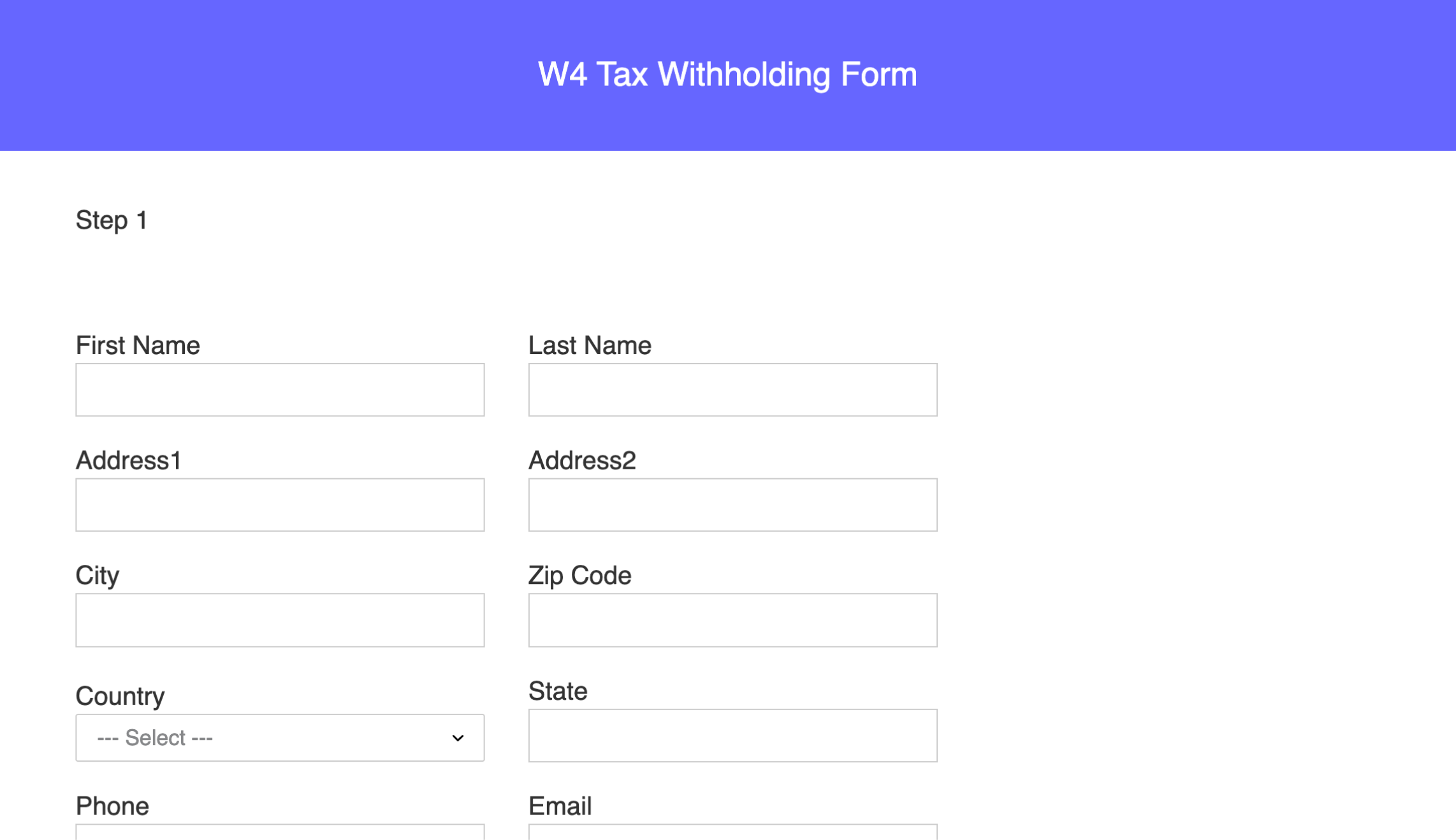 W4 tax form