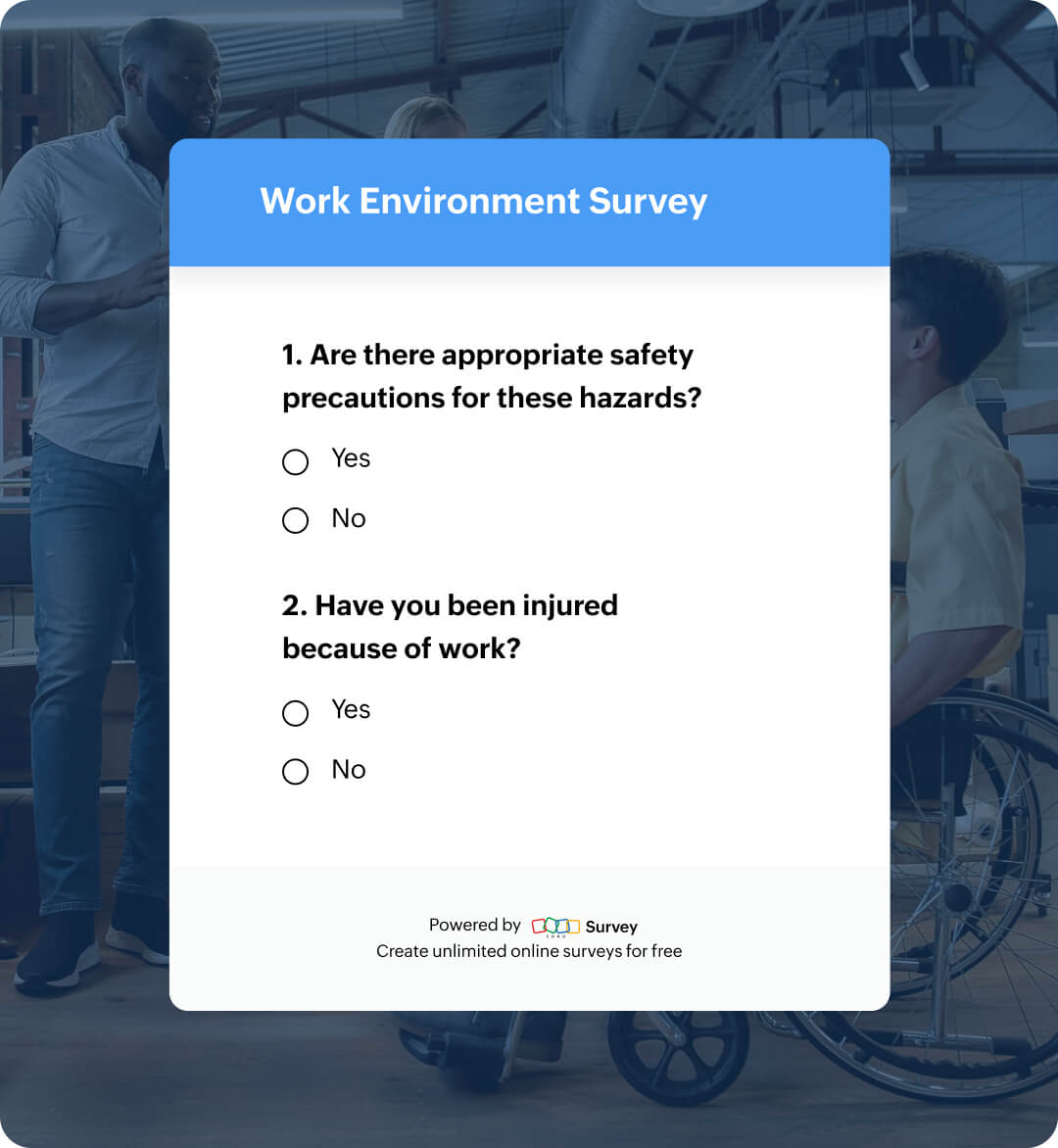 Work environment survey questionnaire template