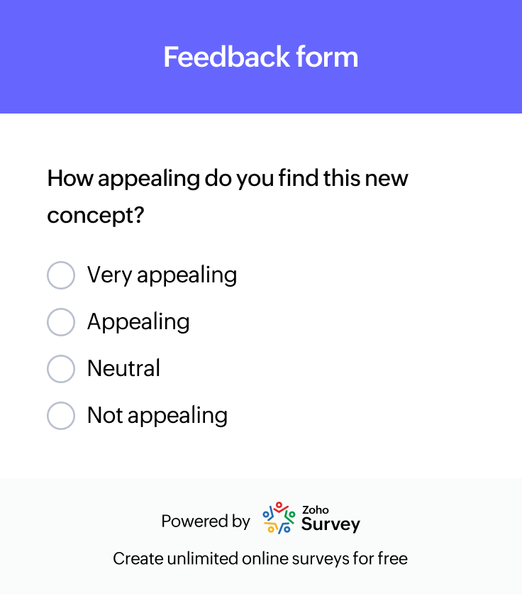 New concept name testing survey