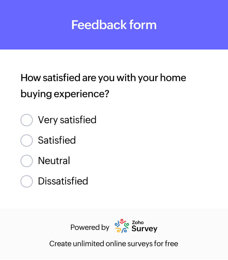 Homebuyer feedback form