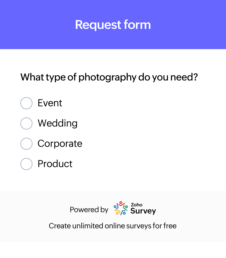 Photographer request form