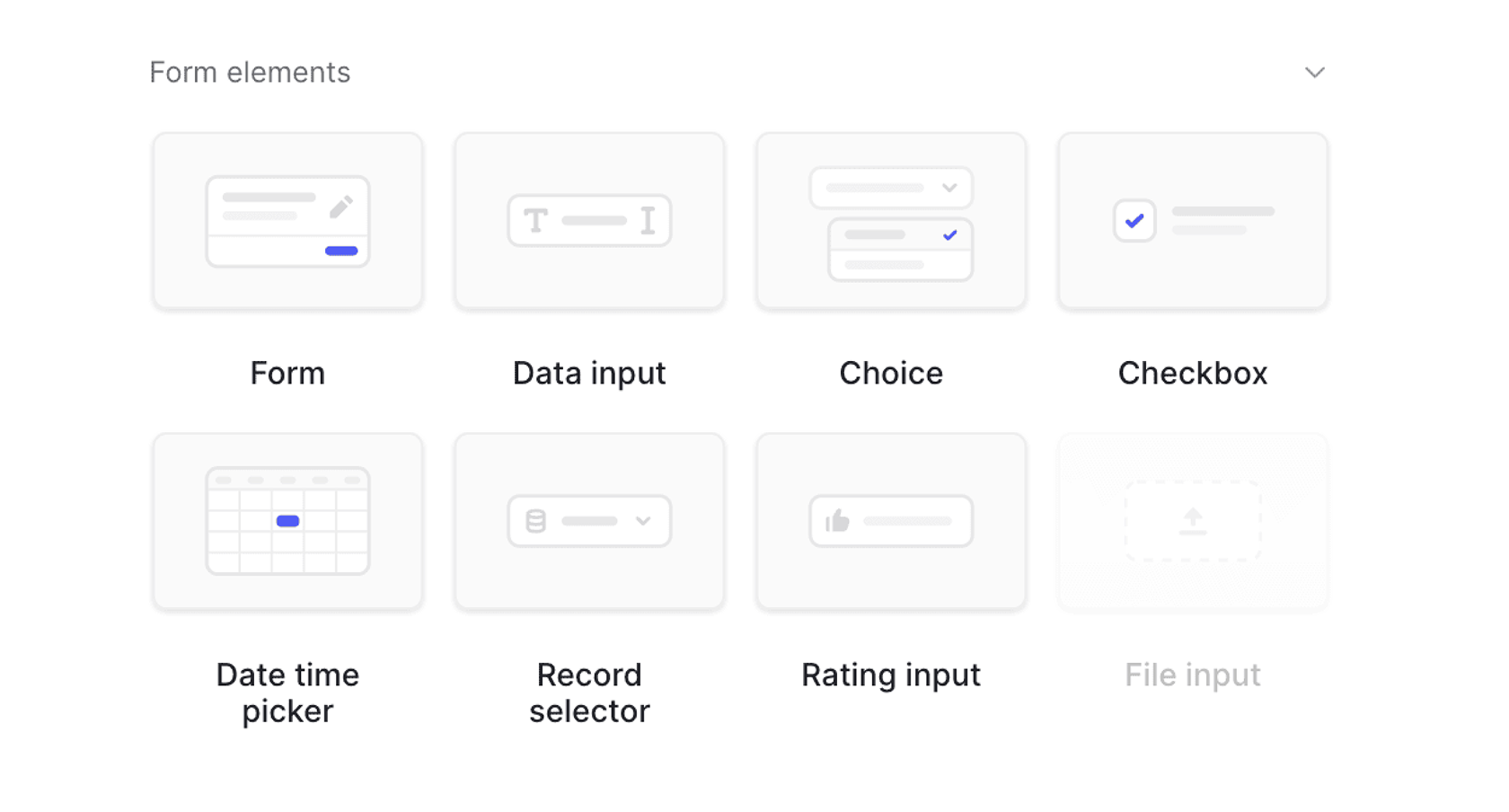 Baserow form builder interface showing custom form creation with various field types